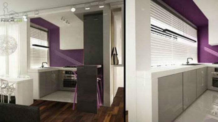 Apartament we fioletach - nowocześnie i glamour