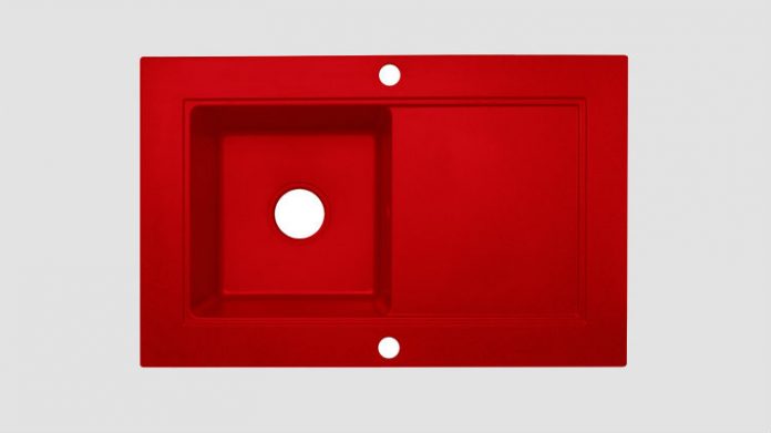 Czerwony zlew granitowy