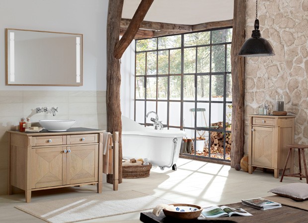 Dębowe meble w łazience
