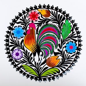 Łowickie akcenty w mieszkaniu. folkstar.pl