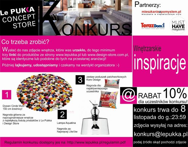 Konkurs: Wnętrzarskie inspiracje z Le Pukka Konkurs: Wnętrzarskie inspiracje z Le Pukka