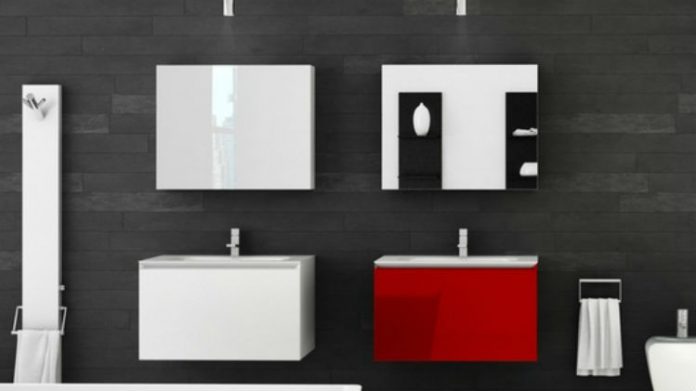 Szare ściany w łazience