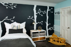 Czarna ściana w pokoju dla dziecka, fot.: Inviec Interior Design