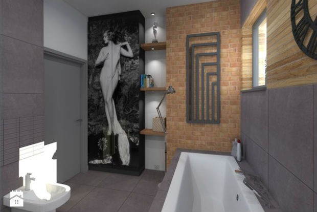 Eklektyczna łazienka, źródło: Rogalska Design Eklektyczna łazienka, źródło: Rogalska Design