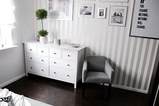 Sypialnia glamour w odcieniach szarości