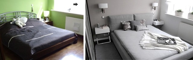 Monochromatyczna sypialnia