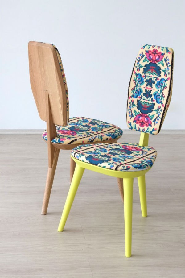 Tr&oacute;jnogie krzesło w etniczne wzory