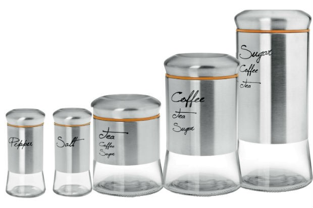 Szklane pojemniki na cukier, kawę i przyprawy, fot.: Galicja Szklane pojemniki na cukier, kawę i przyprawy, fot.: Galicja