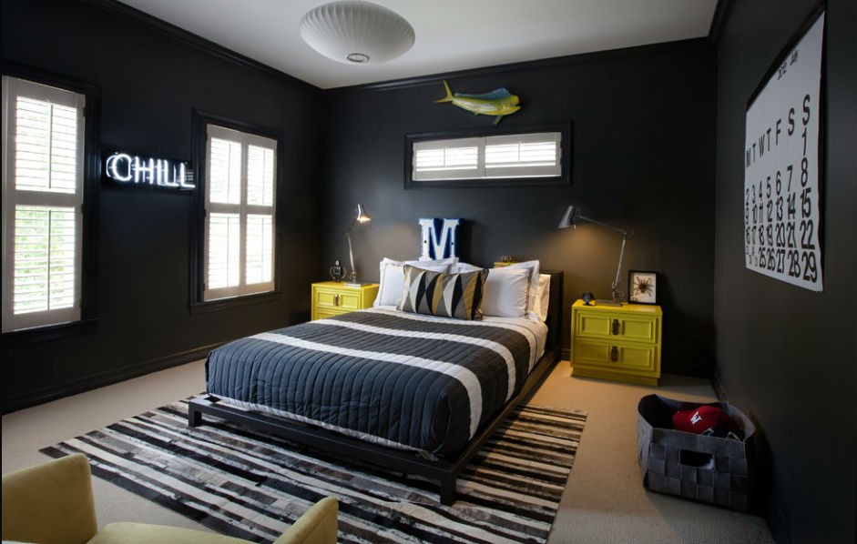 Czarne ściany w pokoju dziecka, fot.: Sally Wheat Interiors