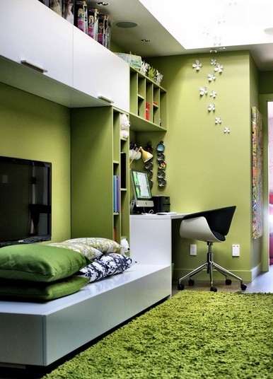 Pokój dziecka cały na zielono, fot.: Gaile Guevara