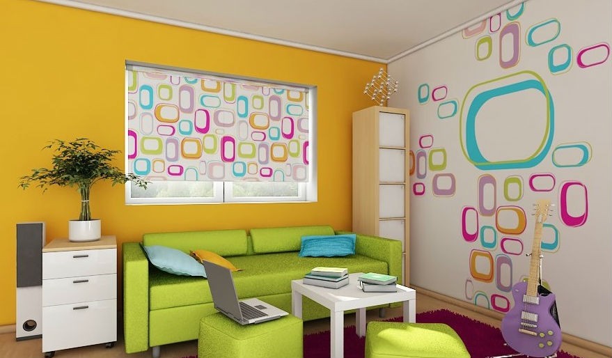 Żółta ściana w pokoju młodzieżowym, fot.: DEKEA Polska