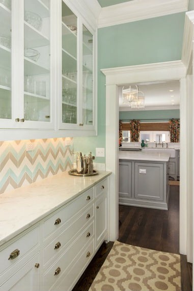 Kuchenna ściana w jodełkę, fot.: Colordrunk Designs Kuchenna ściana w jodełkę, fot.: Colordrunk Designs