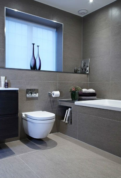 Szara ściana w łazience, fot.: Boscolo Interior Design