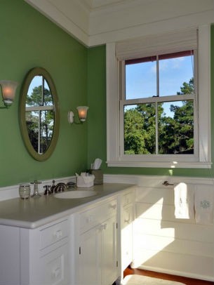 Zielona ściana w łazience, fot.: Frederic+Frederic Architects