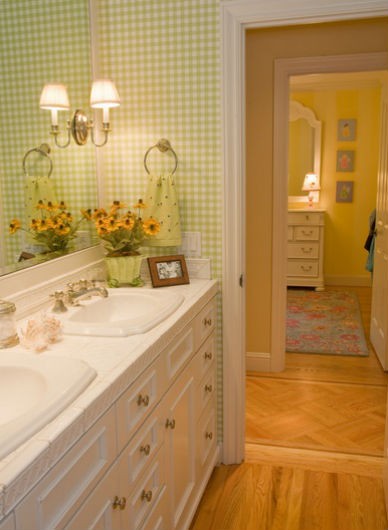 Tapeta w zieloną kratkę, fot.: Katheen Burke Desing 