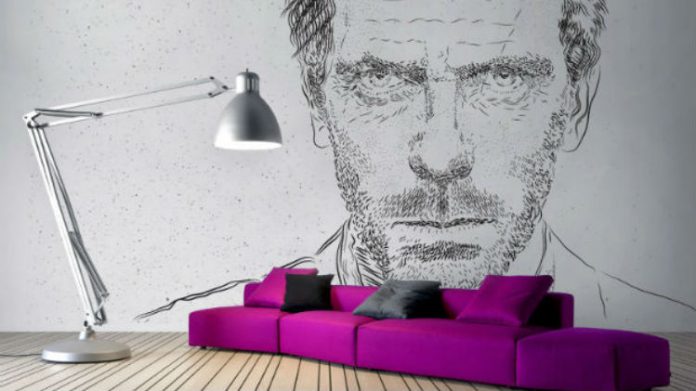 Bohaterowie srebrnego ekranu na ścianie w domu