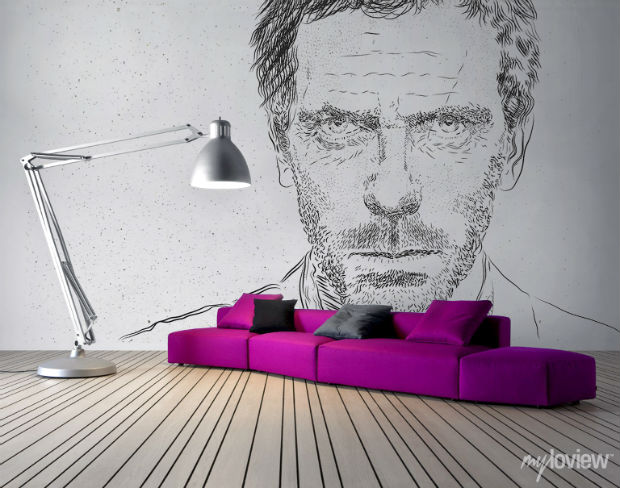 Bohaterowie srebrnego ekranu na ścianie w domu