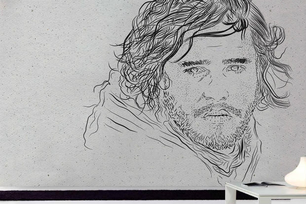 Bohaterowie srebrnego ekranu na ścianie w domu