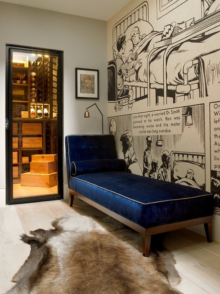 Odważna aranżacja wnętrz - komiks na ścianie, fot.: Fletcher Architects