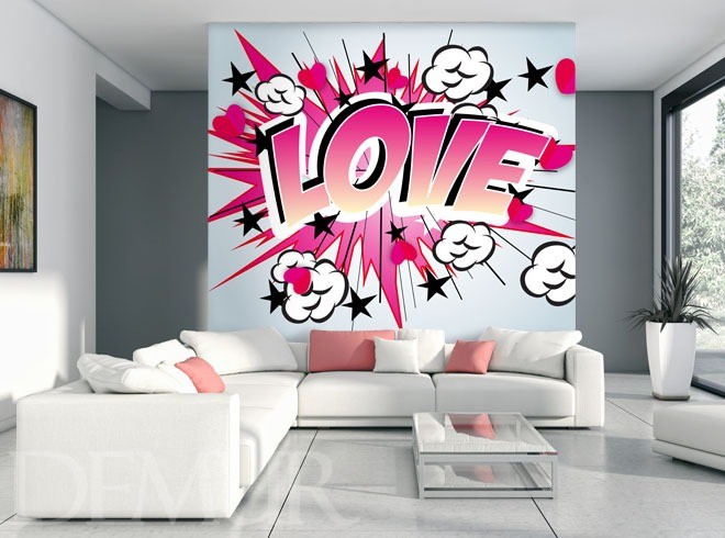 Odważna aranżacja wnętrz - komiks na ścianie, fot.: Demur