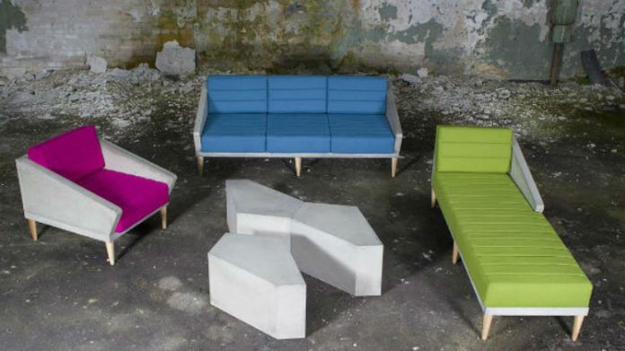 Stolik Pentagon z betonu architektonicznego