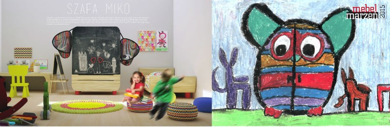 Trend II - Poskramianie smoka - szafa Miko, Karolina Koryniowska - projekt inspirowany rysunkiem Mikołaja Tofil