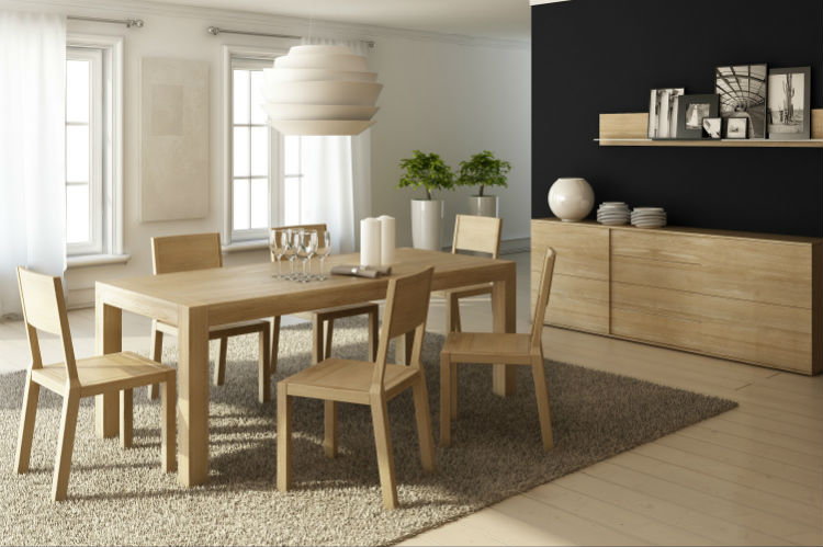 St&oacute;ł rozkładany BLOX -  piękno naturalnego drewna zamknięte w prostej, masywnej bryle wpasowującej się w nowoczesne wnętrza.