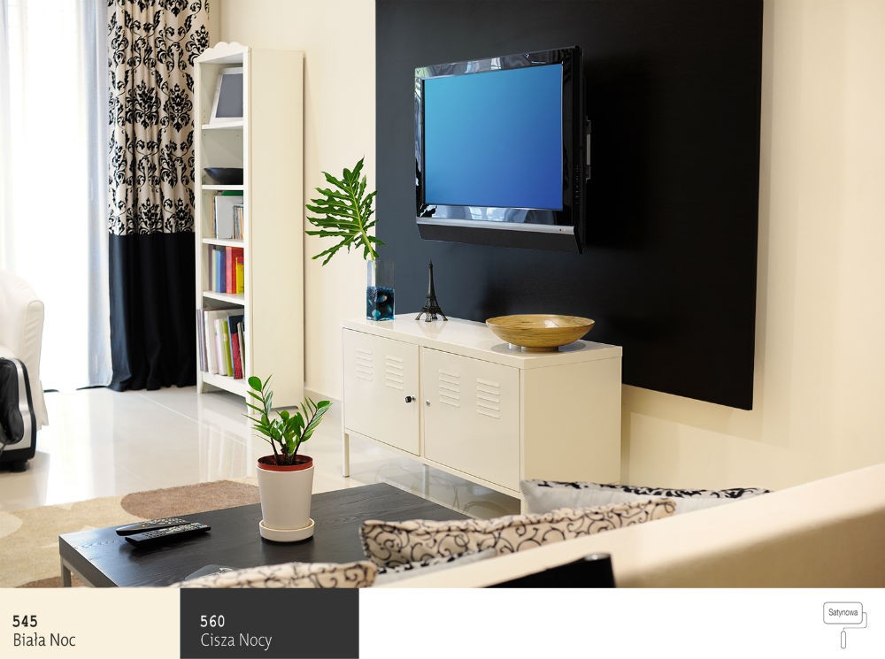 5 oryginalnych aranżacji ściany telewizyjnej w salonie 18 Ciemna plama