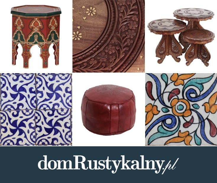 Marokańskie stoliki, stoły i pufy