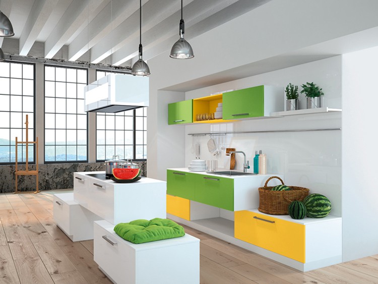 Kolorowe meble do kuchni - zielone meble do kuchni, fot.: MAX Kuchnie