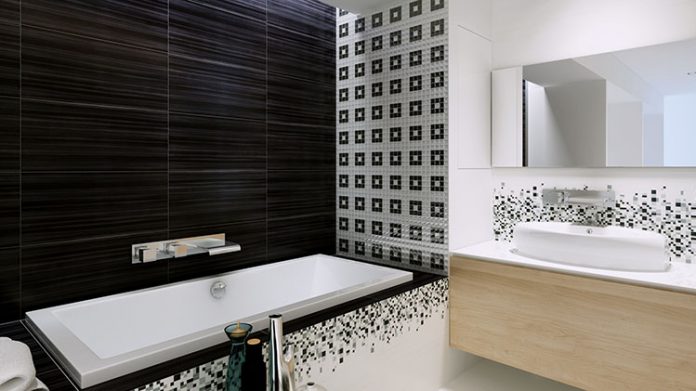 Biało-czarna łazienka