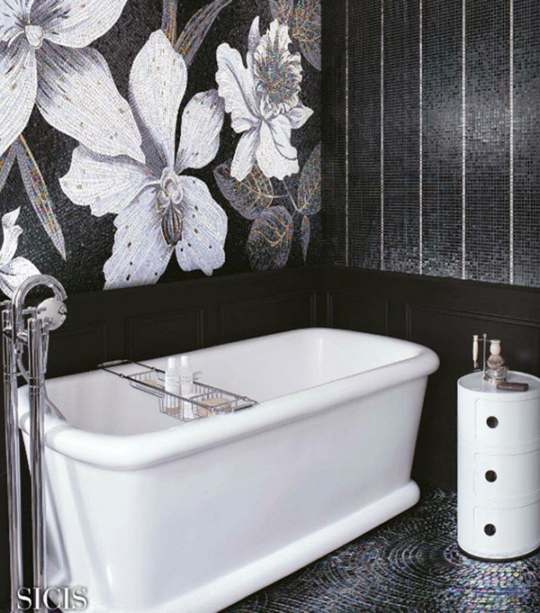 Antyczne piękno mozaika w duże kwiaty