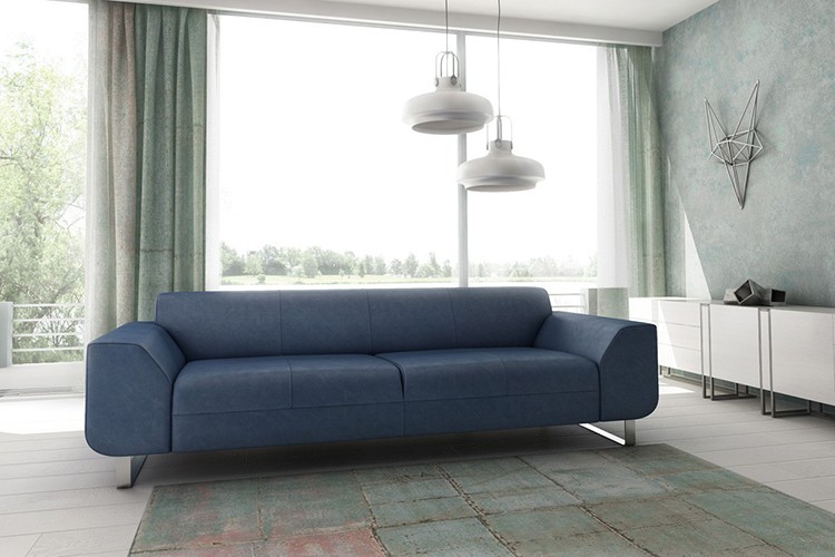 Nowoczesna, granatowa kanapa do salonu fot.: Adriana Furniture