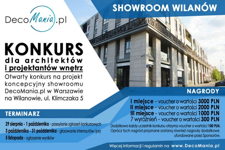 Ruszył Konkurs dla architektów "Showroom Wilanów" organizowany przez DecoMania.pl 3 showroom wilanow konkurs dla architektow