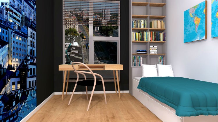 male mieszkanie dla rodziny pokój nastolatka