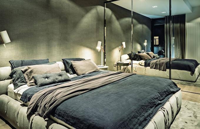 oswietlenie sypialni jasne szarości