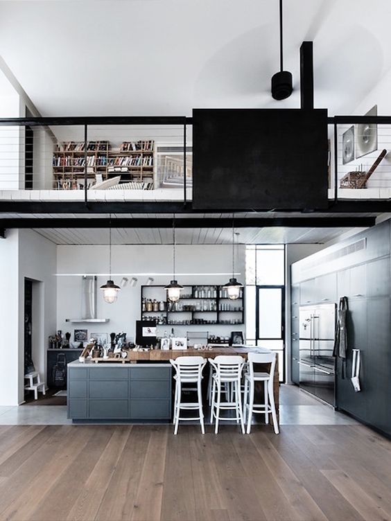 Kuchnia loft - urządzamy ją krok po kroku. Zobacz 17 inspiracji 39 czarno biała kuchnia loft