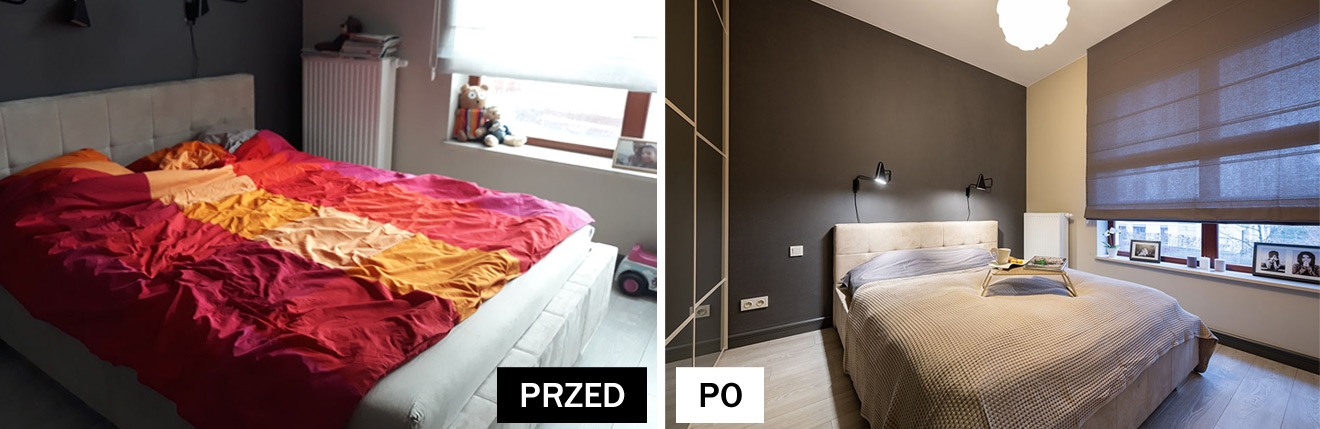 sypialnia po przygotowaniu do sprzedania