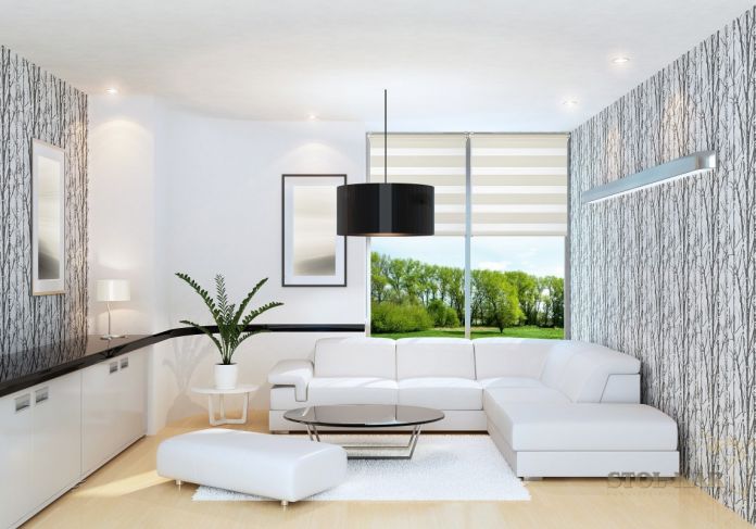 Rolety dzień-noc w pokoju dziennym